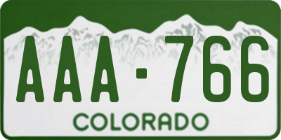 CO license plate AAA766