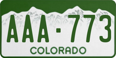 CO license plate AAA773