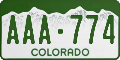 CO license plate AAA774