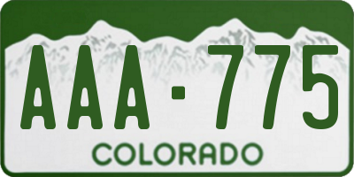 CO license plate AAA775