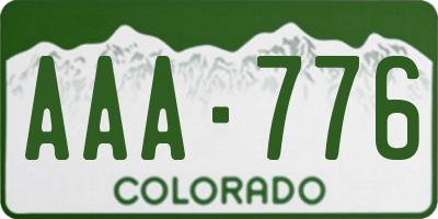 CO license plate AAA776