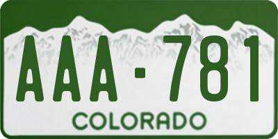 CO license plate AAA781