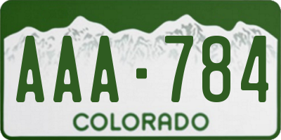 CO license plate AAA784