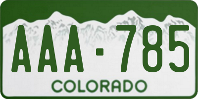 CO license plate AAA785