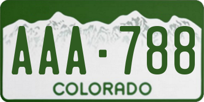 CO license plate AAA788