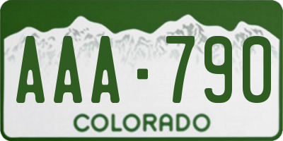 CO license plate AAA790