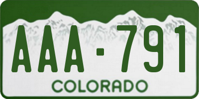 CO license plate AAA791