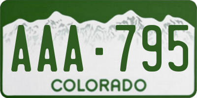 CO license plate AAA795
