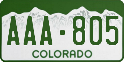 CO license plate AAA805