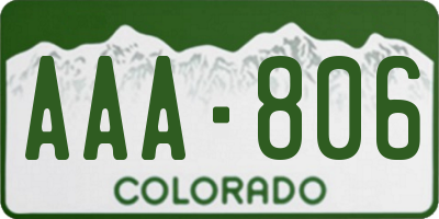 CO license plate AAA806
