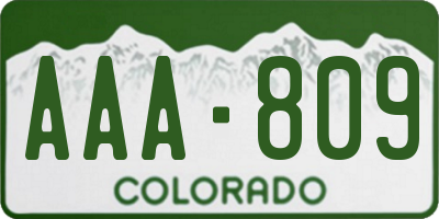 CO license plate AAA809