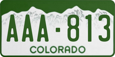 CO license plate AAA813