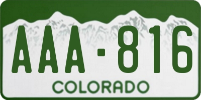 CO license plate AAA816