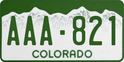 CO license plate AAA821