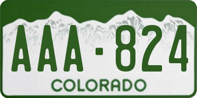 CO license plate AAA824