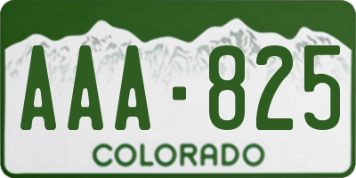CO license plate AAA825
