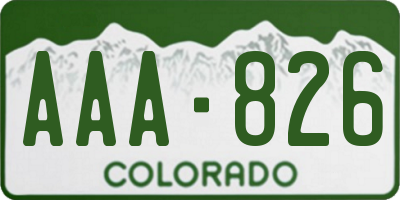 CO license plate AAA826