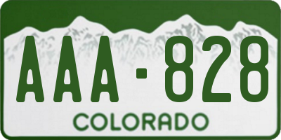 CO license plate AAA828