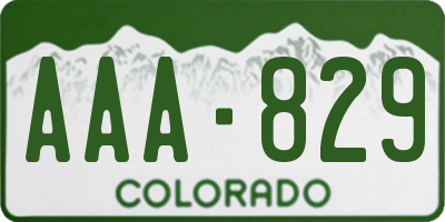 CO license plate AAA829