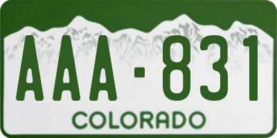 CO license plate AAA831