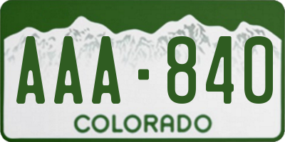 CO license plate AAA840