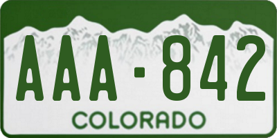CO license plate AAA842