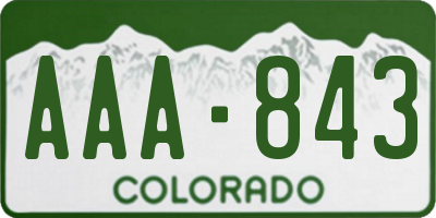 CO license plate AAA843