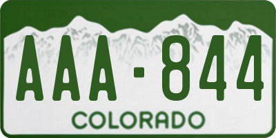 CO license plate AAA844
