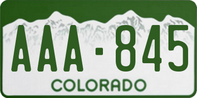 CO license plate AAA845