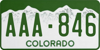 CO license plate AAA846