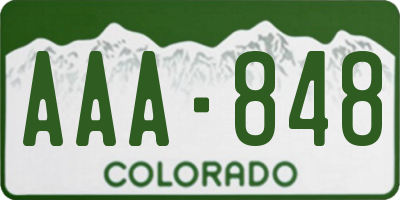 CO license plate AAA848