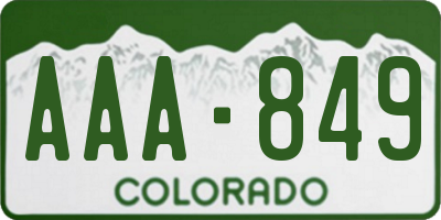 CO license plate AAA849