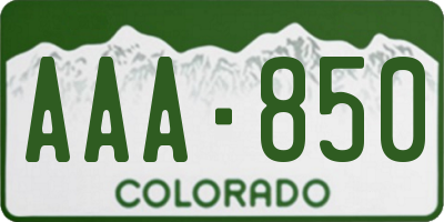 CO license plate AAA850