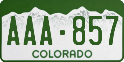 CO license plate AAA857