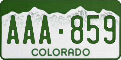 CO license plate AAA859