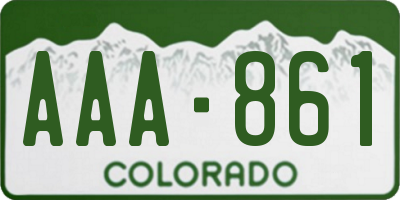 CO license plate AAA861
