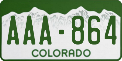 CO license plate AAA864