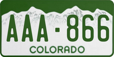 CO license plate AAA866