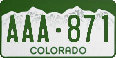 CO license plate AAA871