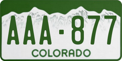 CO license plate AAA877