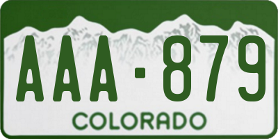 CO license plate AAA879