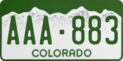 CO license plate AAA883