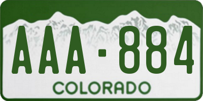 CO license plate AAA884
