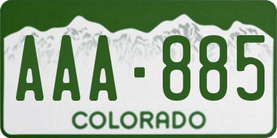 CO license plate AAA885