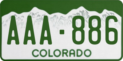 CO license plate AAA886