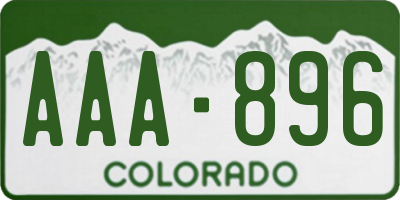 CO license plate AAA896