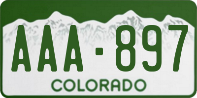 CO license plate AAA897