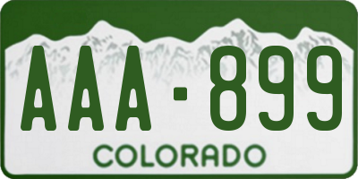 CO license plate AAA899