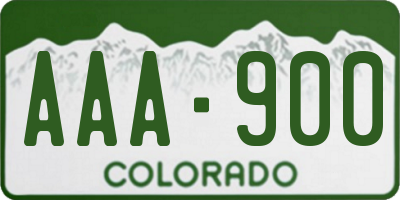 CO license plate AAA900