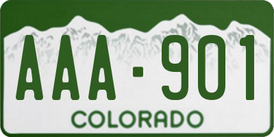 CO license plate AAA901